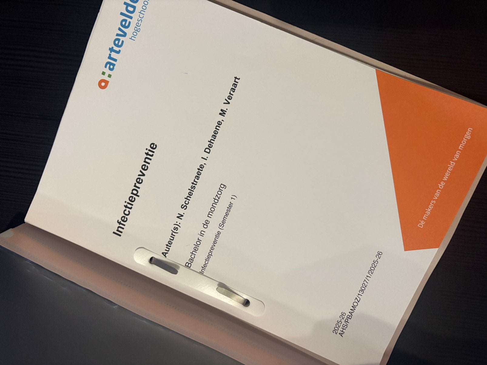 Infectiepreventie Artevelde Mondzorg, Diversen, Schrijfwaren, Ophalen of Verzenden, Zo goed als nieuw