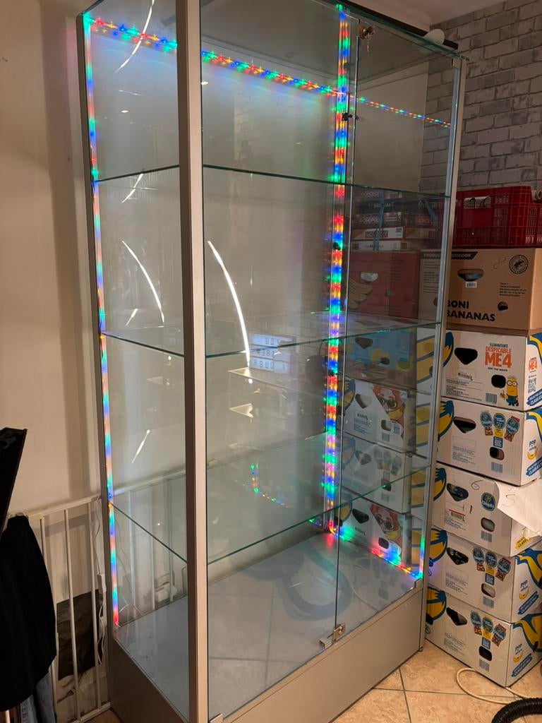 Professionele Vitrine kast, Huis en Inrichting, Kasten | Vitrinekasten, Ophalen, Gebruikt, 200 cm of meer, 50 tot 100 cm