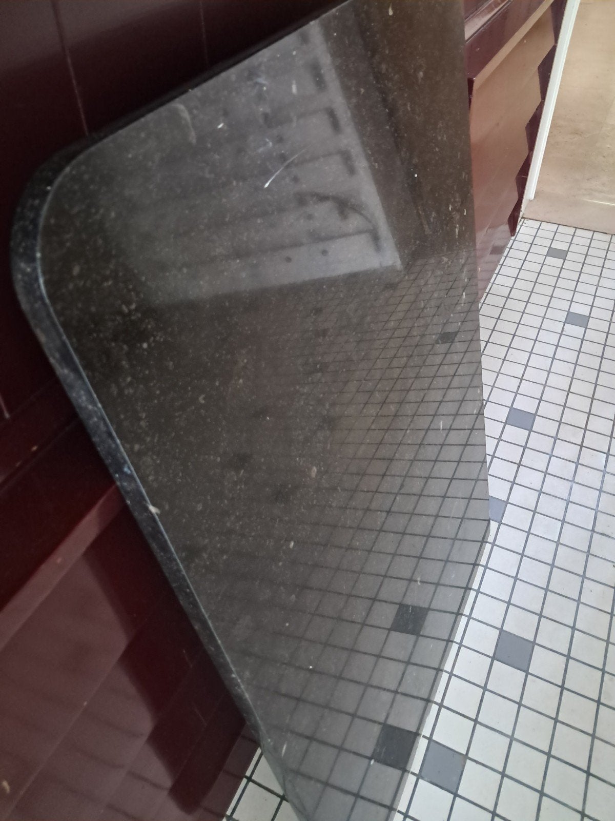 Gratis zwarte marmeren plaat, 90x61x1,7cm, Ophalen, 60 cm of meer, Gebruikt, 40 tot 60 cm