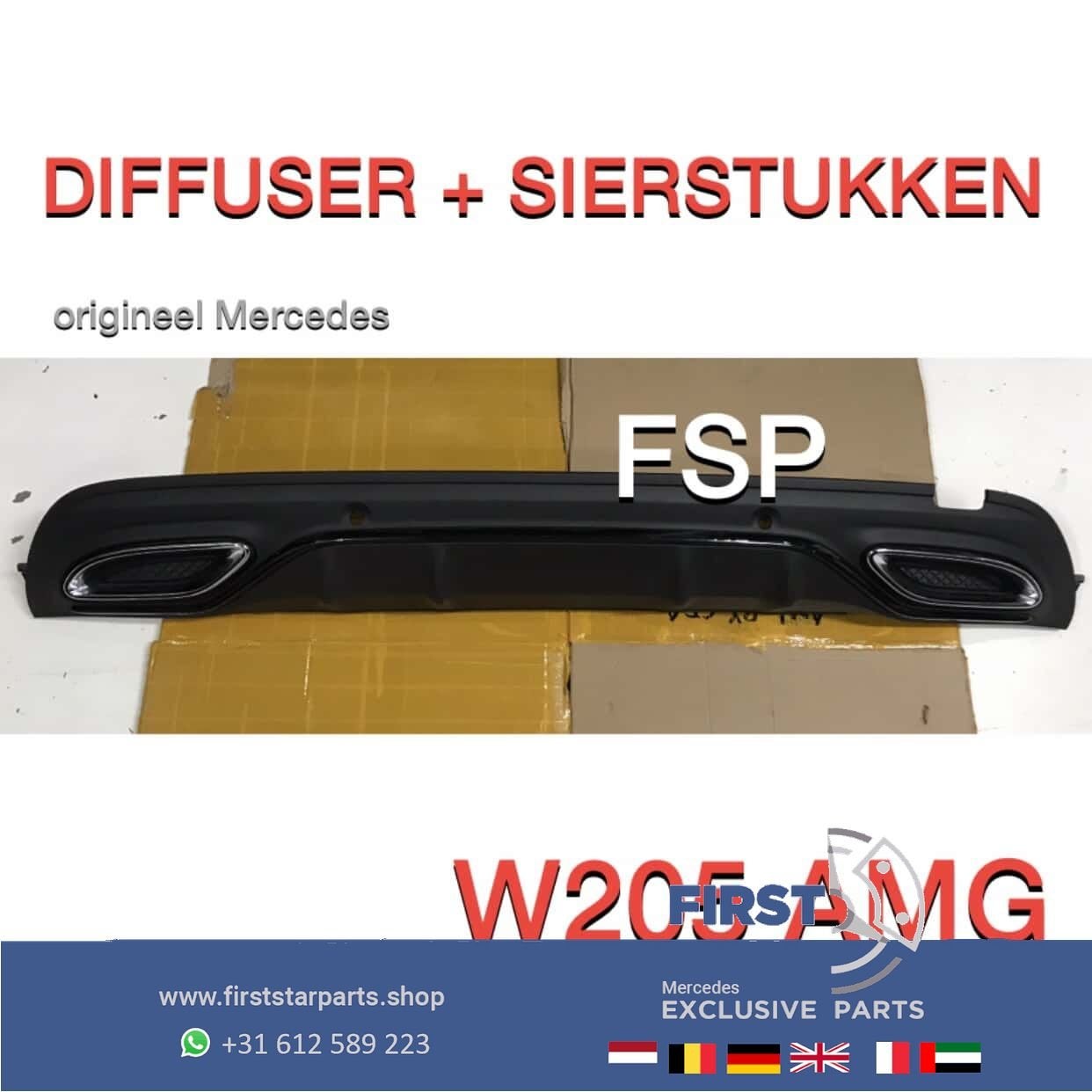 W205 S205 AMG achterbumper diffuser C43 achter spoiler Merce, Utilisé, -, -, Enlèvement ou Envoi