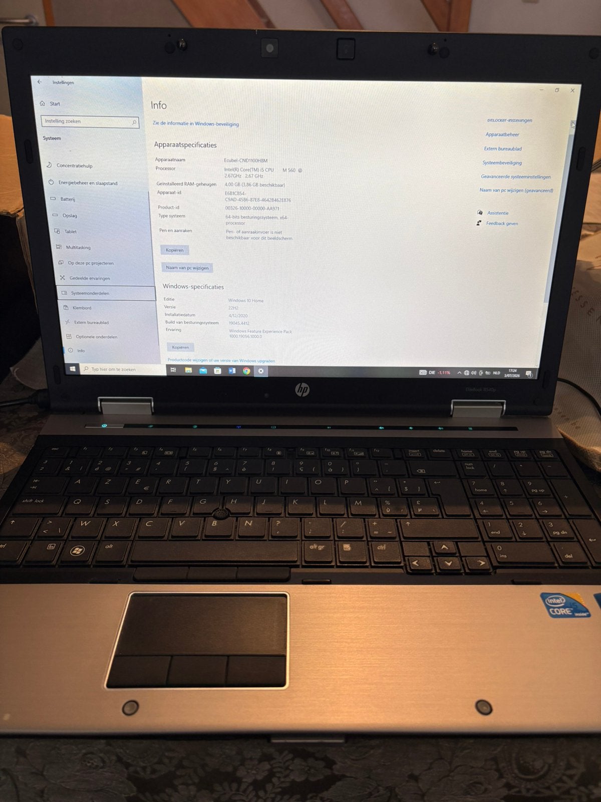 Laptops HPx3 en 1x Dell 30euro/st, Gebruikt, 15 inch, Ophalen of Verzenden, HDD