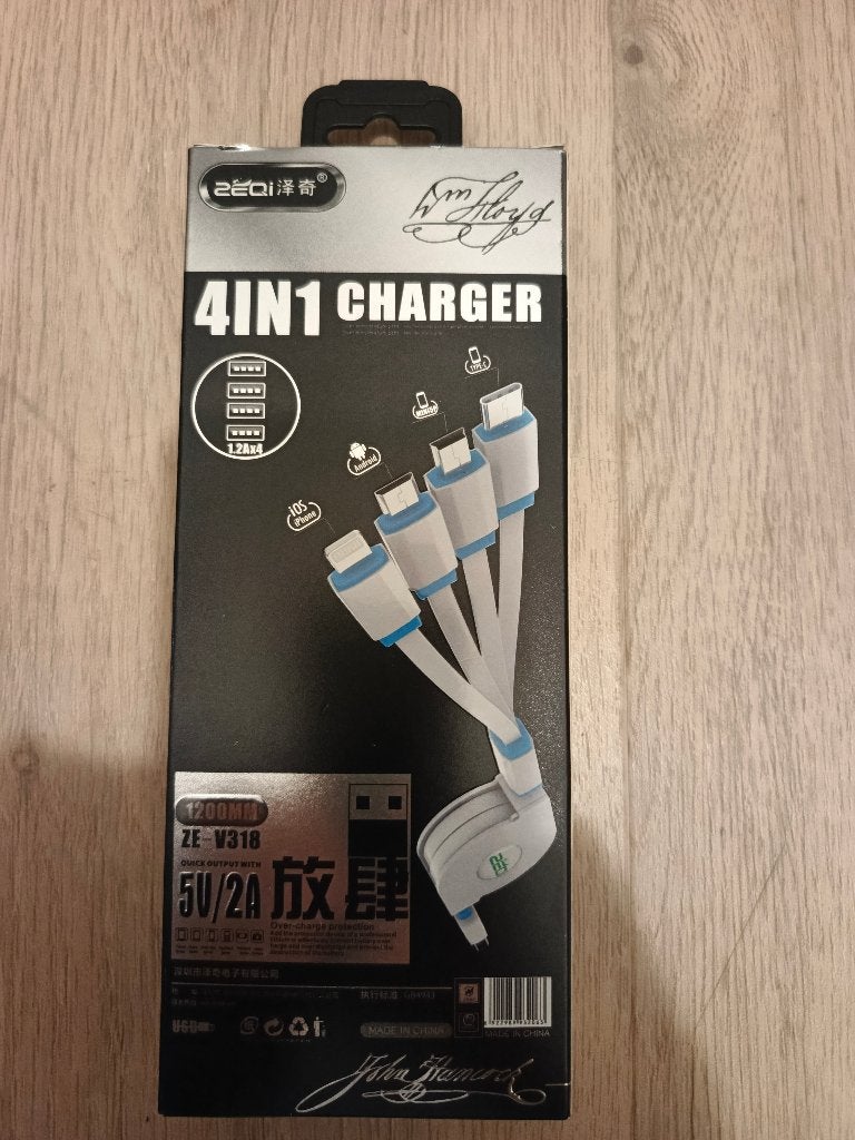 Câble chargeur 4-en-1 universel – neuf, Enlèvement, Neuf