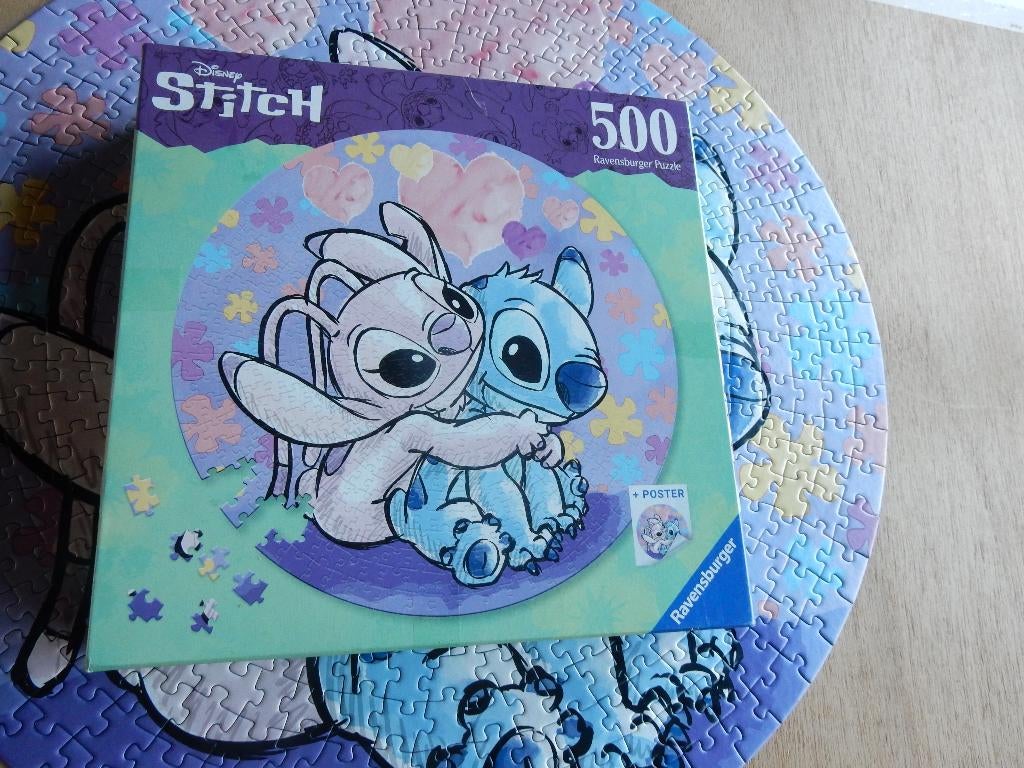 nr.597 - Puzzel: stitch - 500 stukjes, Hobby en Vrije tijd, Denksport en Puzzels, Ophalen of Verzenden, 500 t/m 1500 stukjes, Legpuzzel