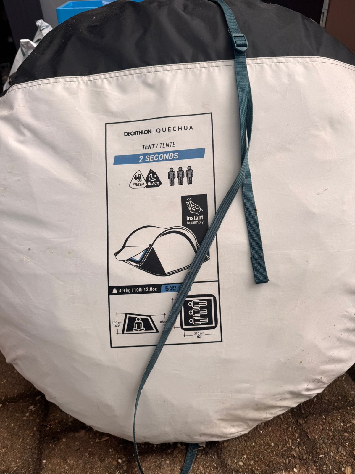 2 seconden tent (3p), Ophalen, Zo goed als nieuw