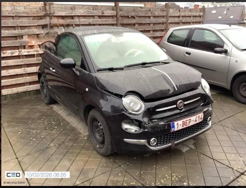 Fiat 500 accidentée 1.2essence ; 2019;60000km, Achat, Boîte manuelle, Particulier, 1199 cm³