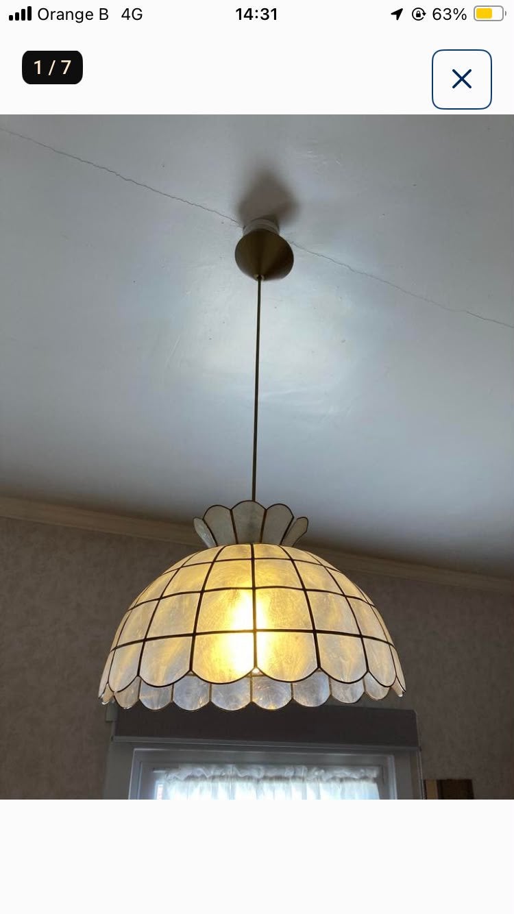 Vintage hanglamp, Huis en Inrichting, Ophalen, Zo goed als nieuw, Kunststof