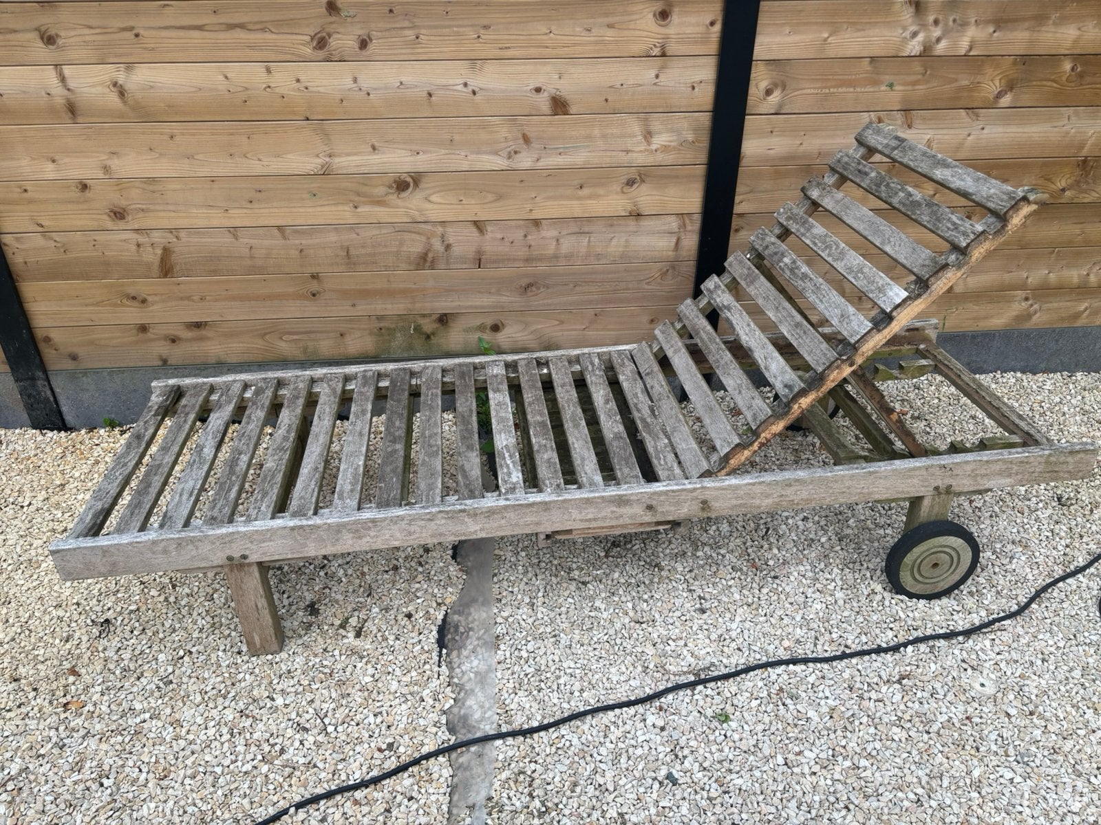 Lig bed tuin in teak, Ophalen, Gebruikt