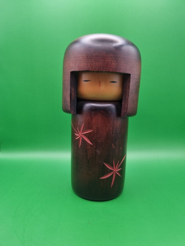 Magnifique Momiji kokeshi d'Usaburo, Antiquités & Art, 19 cm, Enlèvement ou Envoi, Japon, Bois