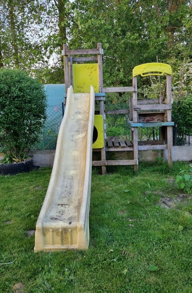 Aire de jeux Smoby avec toboggan vert, Enlèvement ou Envoi, Utilisé, Mur d'escalade