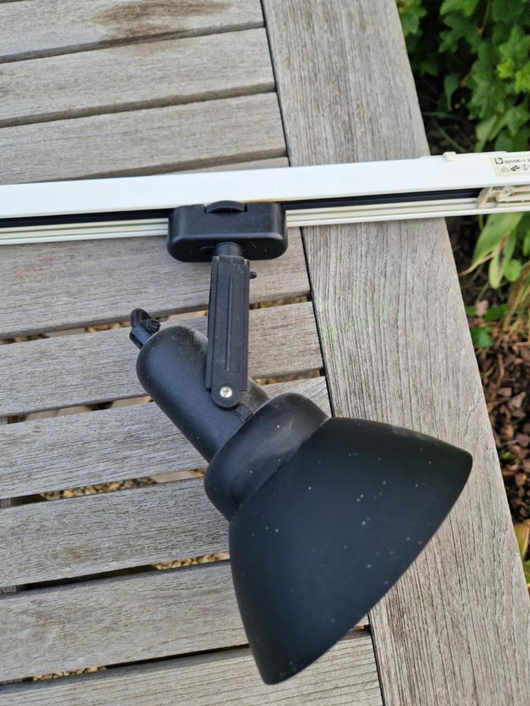 Lamp/spot rail, Huis en Inrichting, Ophalen, Gebruikt, Zwart, Simplistisch/industriëel