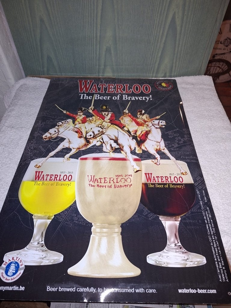 grote blikken reclame plaat WATERLOO, eind 1900, Ophalen of Verzenden, Nieuw, Reclamebord