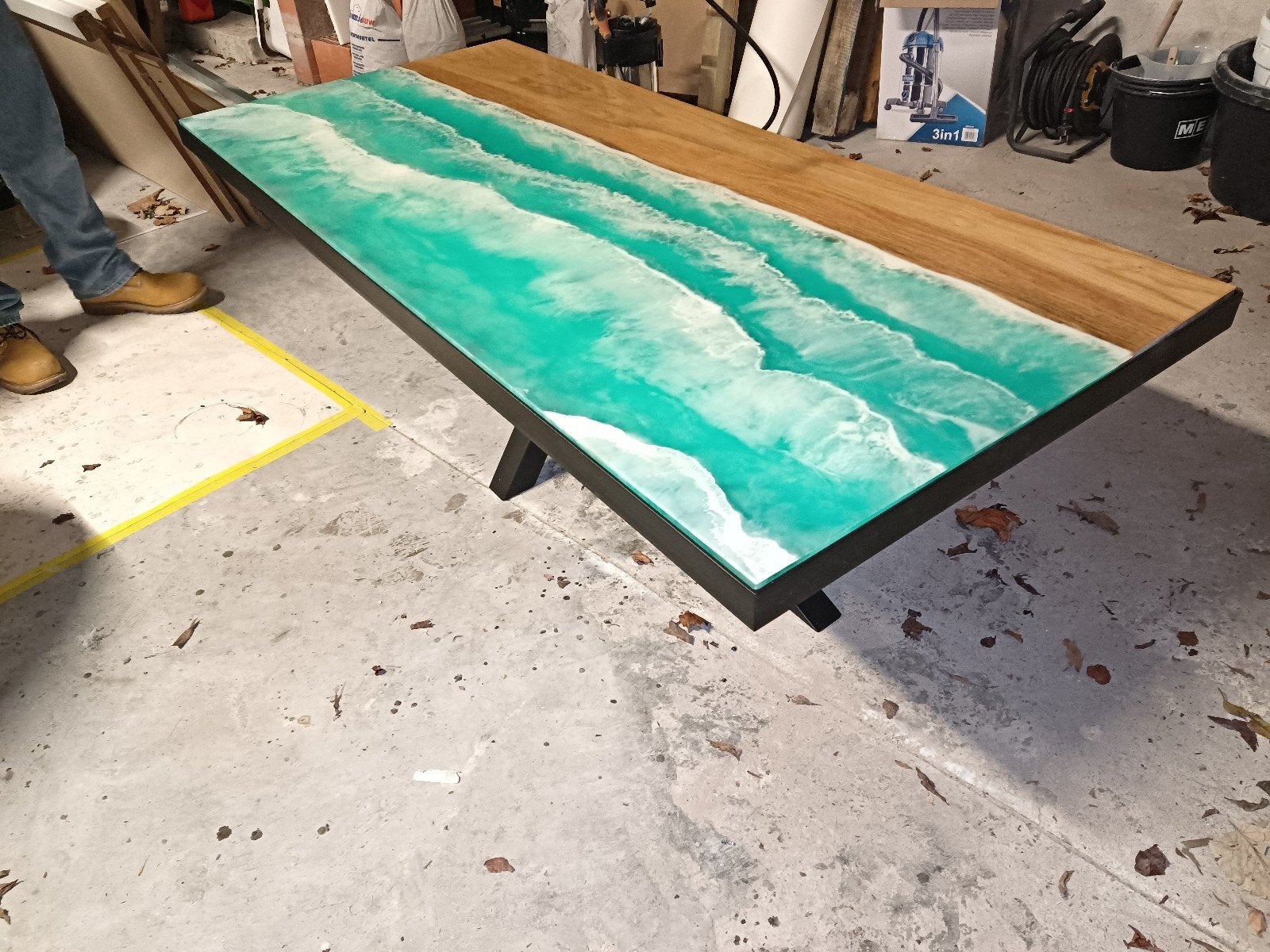 Handgemaakte epoxyschilderijen en epoxytafel., Enlèvement
