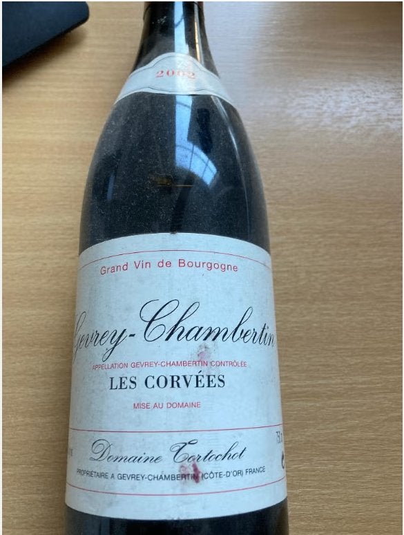Wijn Gevrey- Chambertin 2002, Pleine, Comme neuf, Enlèvement, Vin rouge
