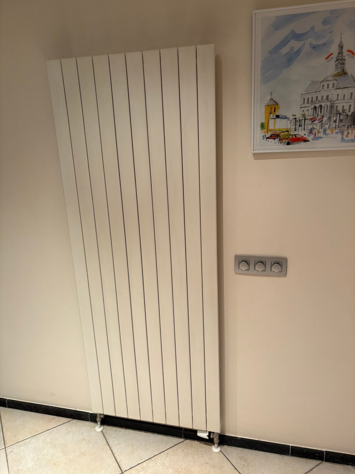 Verticale designradiator180 x 72 cmHeimeier thermostaatkraan, Ophalen, Zo goed als nieuw, Radiator