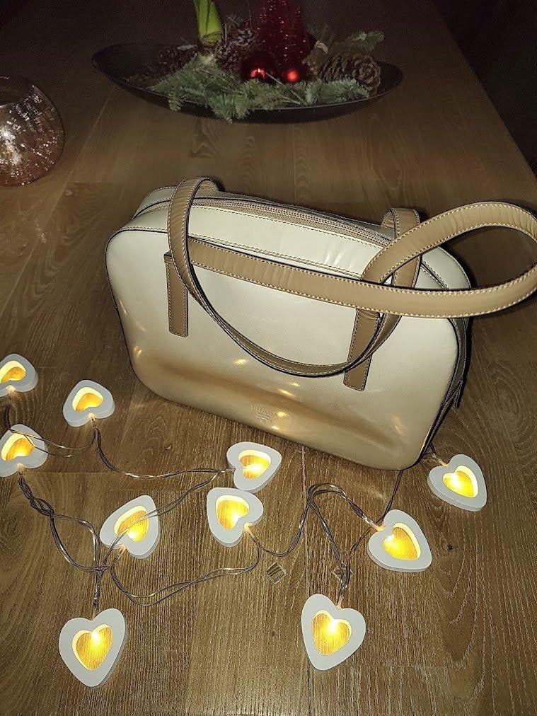 Prada handtas beige leder, Enlèvement ou Envoi, Comme neuf, Beige, Sac à main