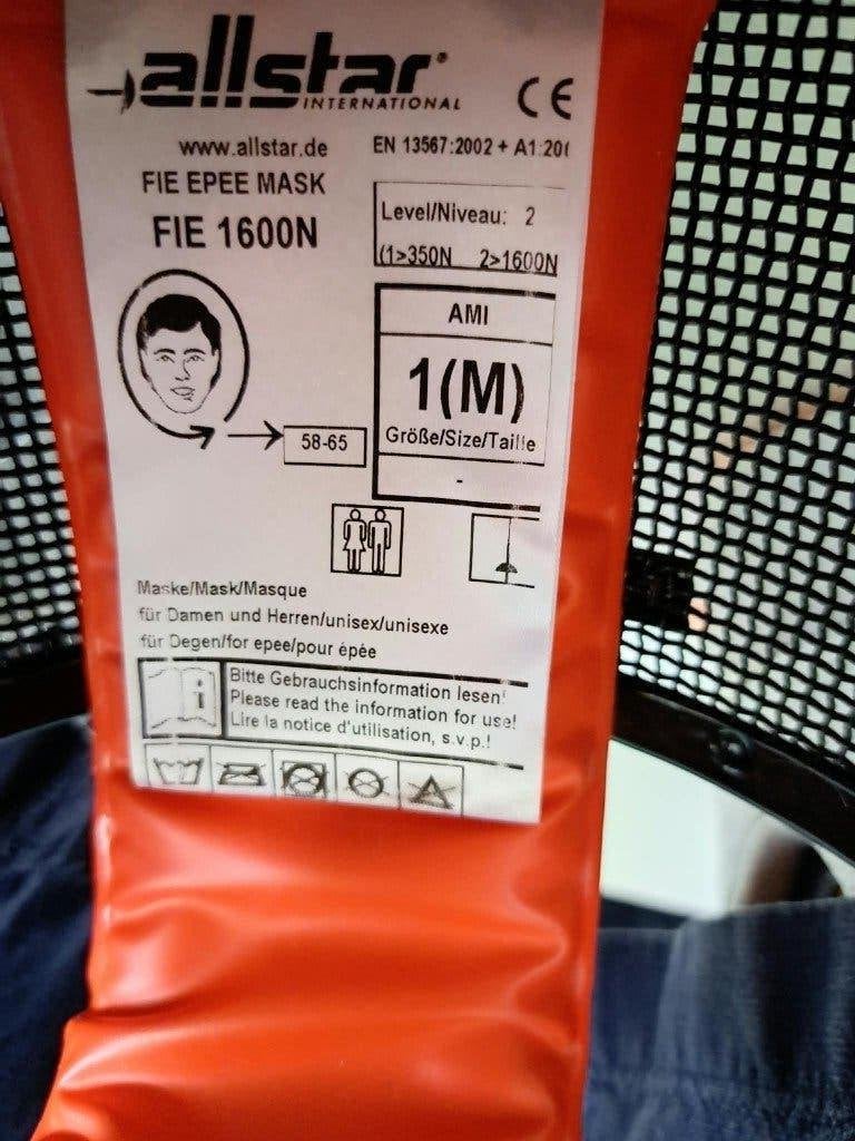 beschermmasker voor degen, Gebruikt, Vechtsportbescherming, Schermen, Maat M