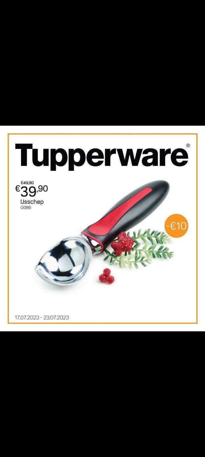 nieuwe ijsschep van tupperware, Ophalen of Verzenden, Nieuw
