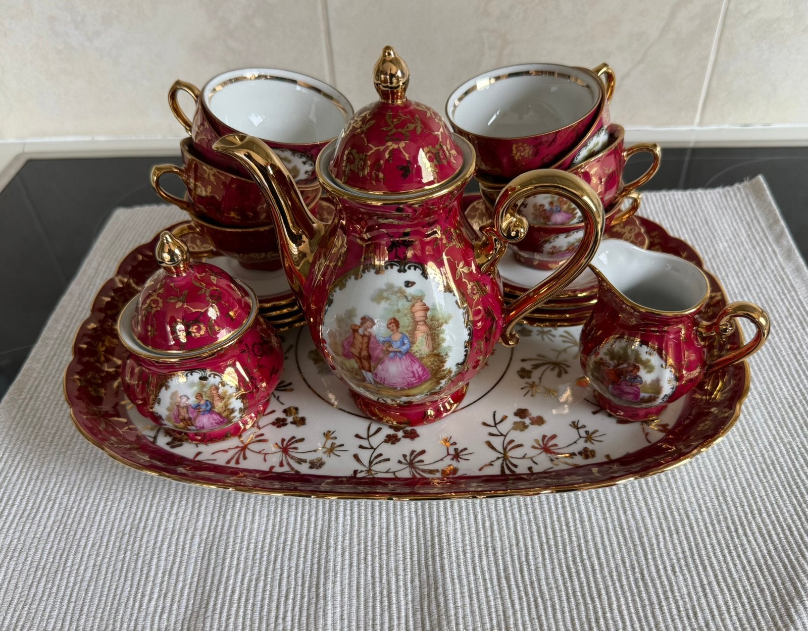 Mini theeservies in Limoges porselain 20 stuks, Ophalen