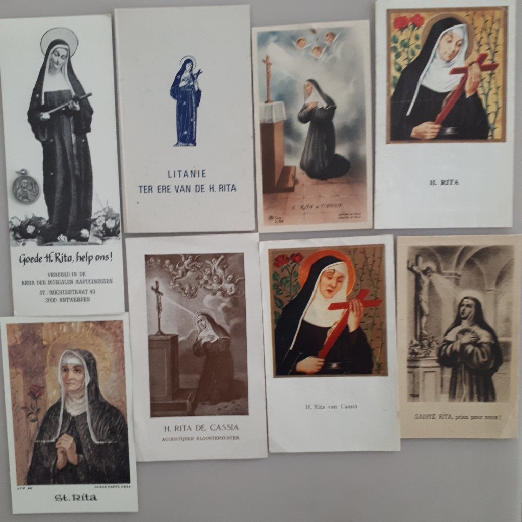 8 cartes de prière Sainte RITA + MÉDAILLE Ref.R51, Collections, Enlèvement ou Envoi, Image pieuse