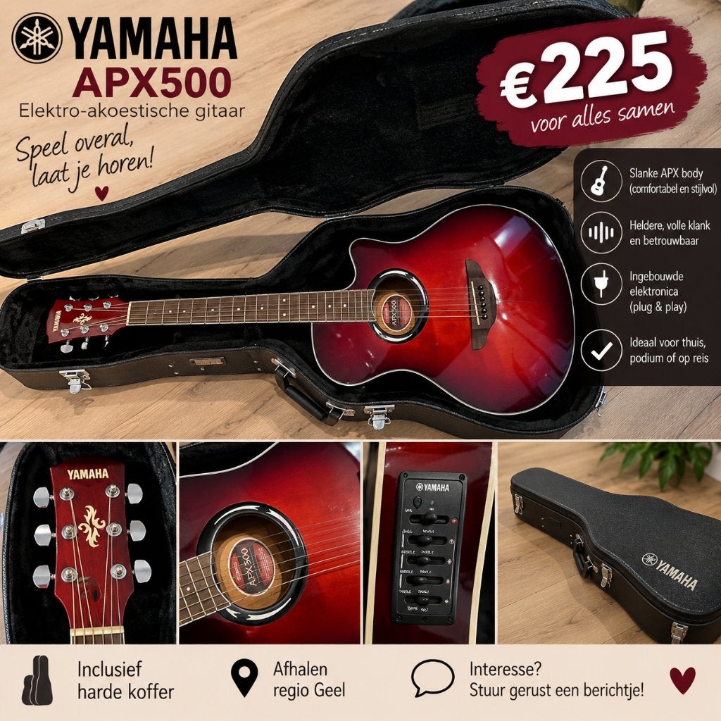 Yamaha APX500 elektro-akoestische gitaar + harde koffer, Ophalen, Zo goed als nieuw