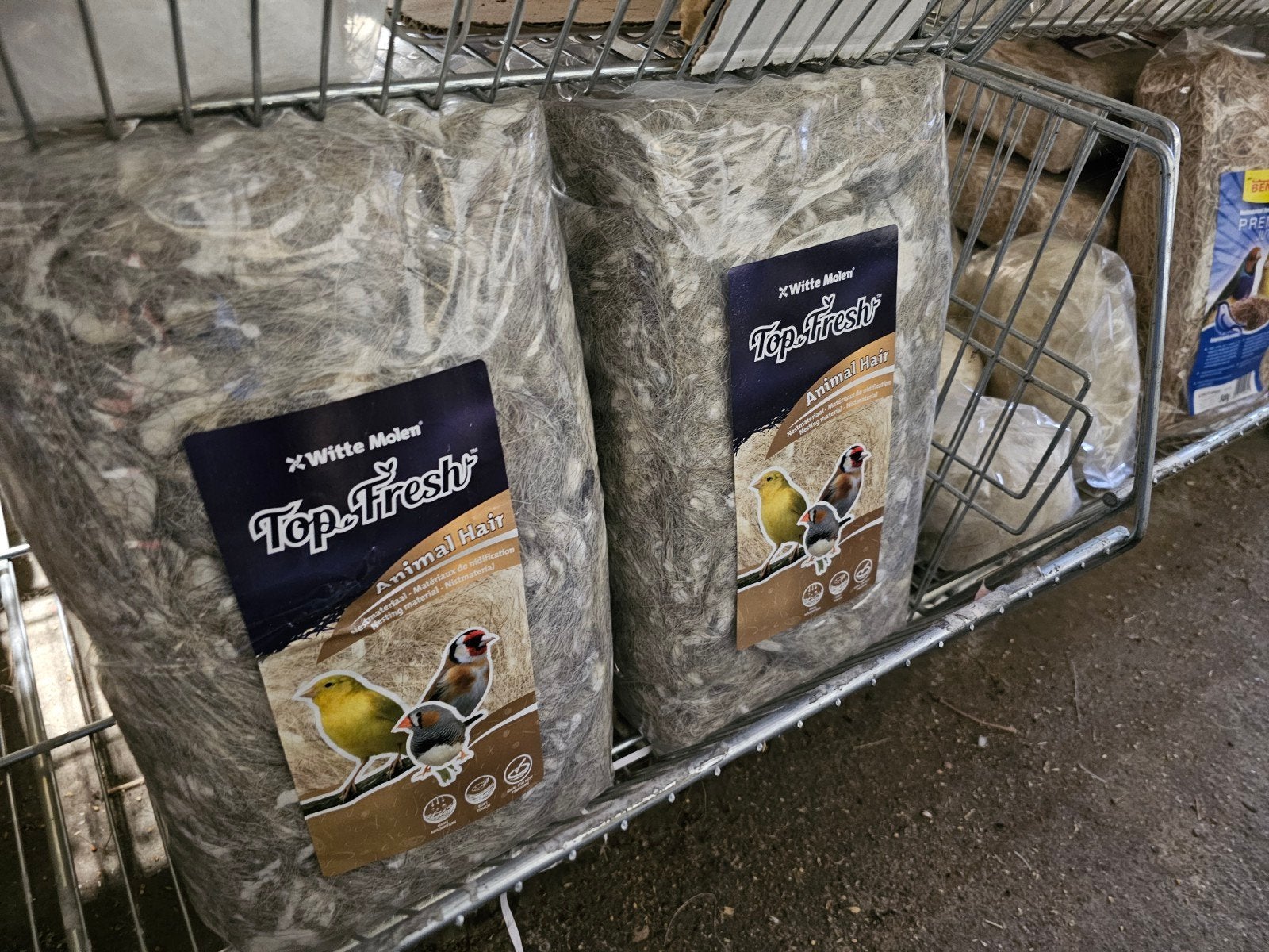 Top Fresh Dierenhaar 500 Gram Naturel - Witte Molen, Dieren en Toebehoren, Vogels | Toebehoren, Ophalen, Nieuw, Overige typen