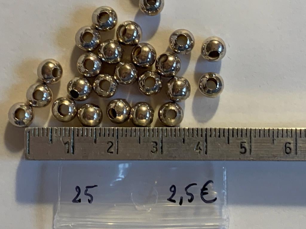 25 metalen kralen, Enlèvement ou Envoi, Neuf, Perle