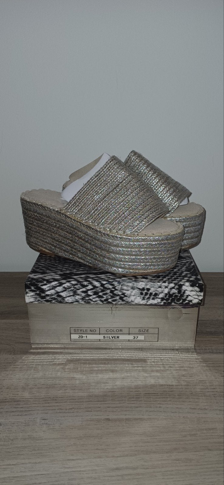 Espadrilles met hoge hak zilver - ZAPSHOP - Alle maten nieuw, Kleding | Dames, ZAPSHOP, Espadrilles, Overige kleuren, Nieuw