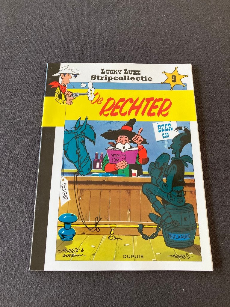 Strip 'De rechter' Morris & Goscinny, 1x gelezen, Boeken, Eén stripboek, Ophalen of Verzenden, Zo goed als nieuw, Morris & Goscinny,