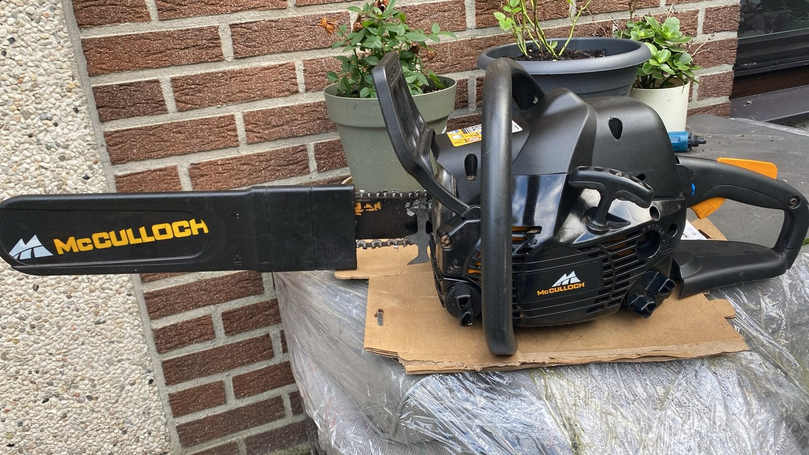 Kettingzaag benzine, Tuin en Terras, Ophalen, Zo goed als nieuw