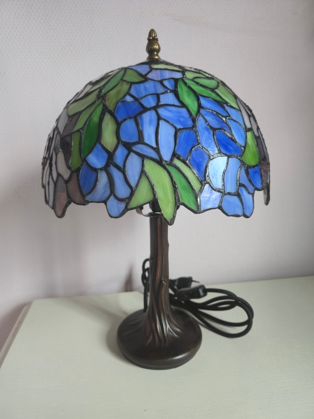 prachtige glas in lood blauwe tiffany styl lamp, Ophalen, Glas
