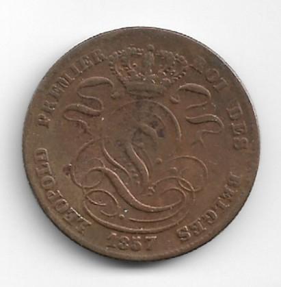 België: 5 centiemen 1857 = morin 83, Postzegels en Munten, Munten | België, Verzenden, Losse munt