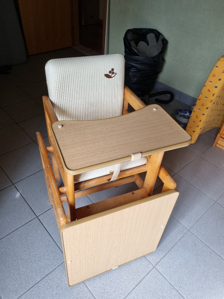 Vintage kinderstoel met tafeltje, Enlèvement, Utilisé, Autres types