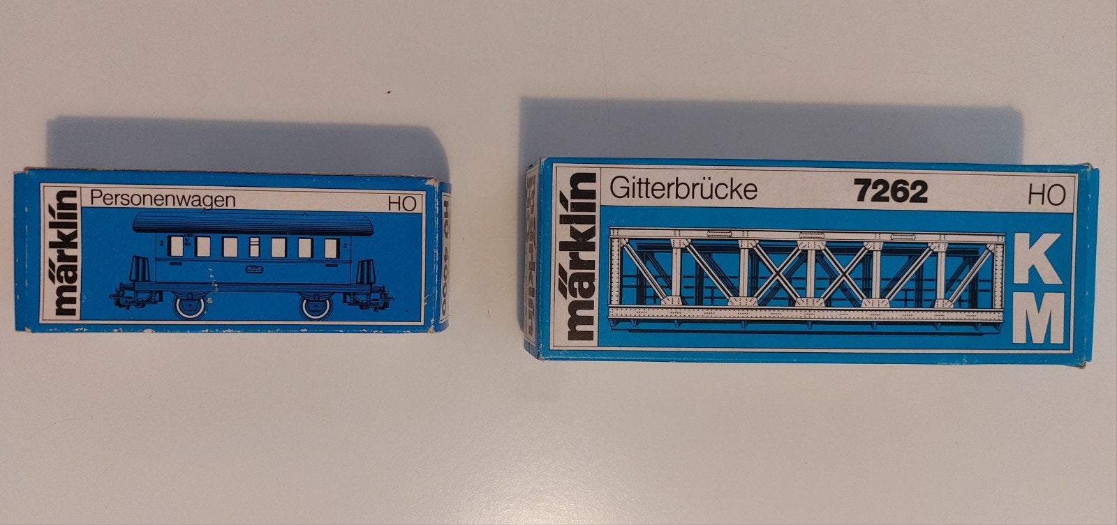 Marklín Wagon groen 'personenwagen' en Brug 'Gitterbrücke', Overige merken, Gelijkstroom, Ophalen of Verzenden, Analoog