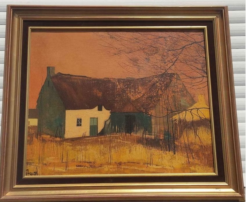 Huile sur toile signe Willy frissen, Antiquités & Art, Art | Peinture | Classique, Enlèvement ou Envoi, Toile