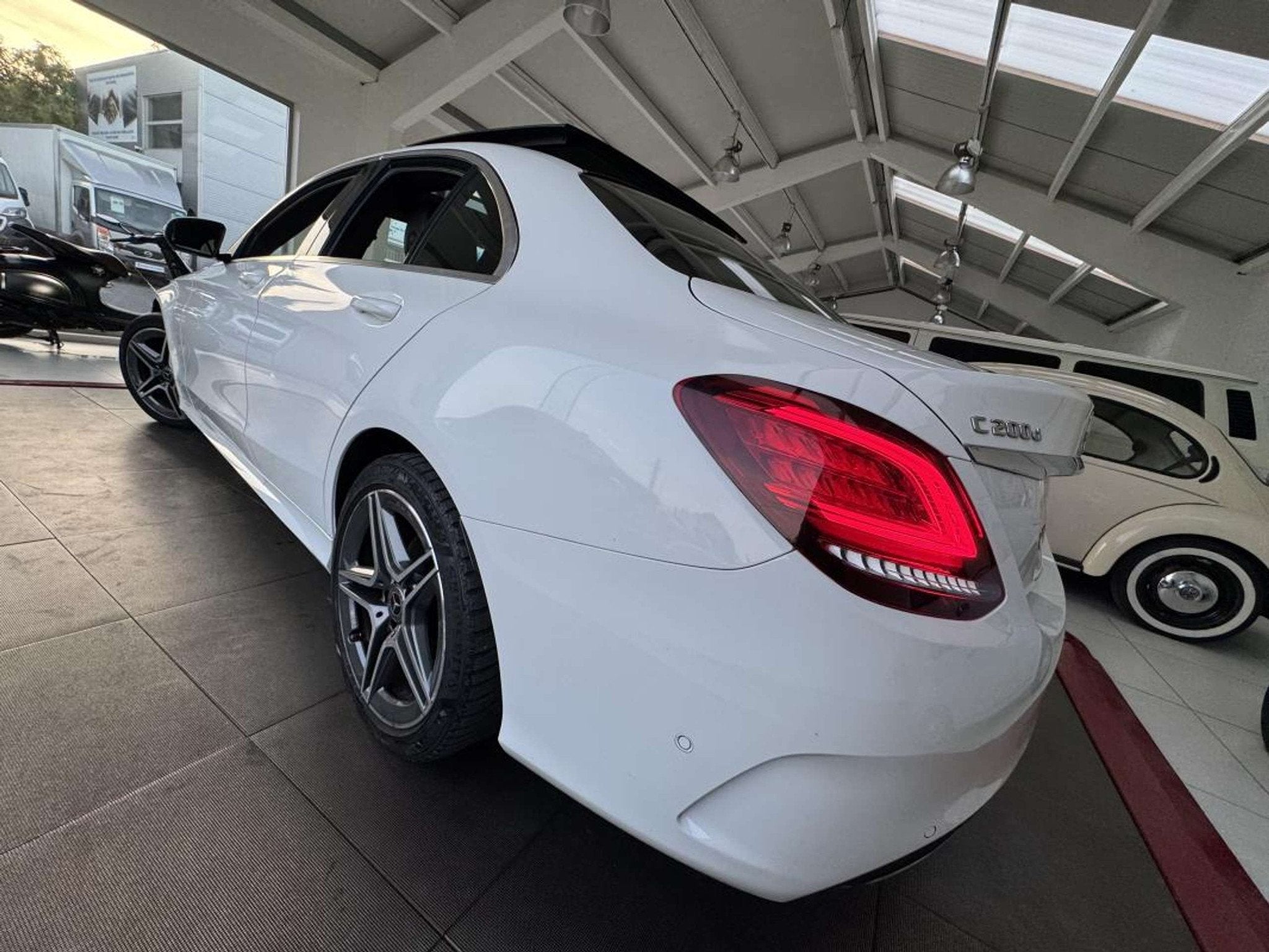 Mercedes-Benz C-Klasse 200 d CDI 160ch BVA PACK AMG LINE GPS, Automaat, Gebruikt, Zwart, Wit