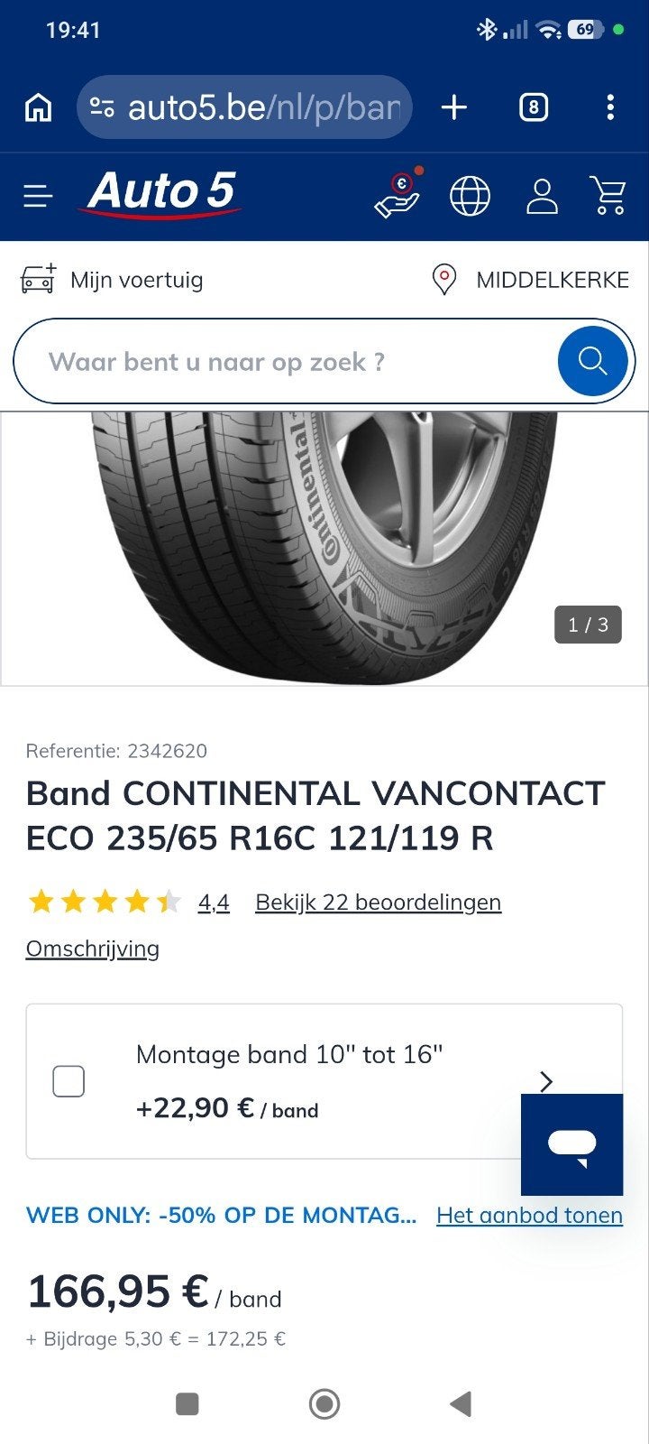 Continental 235-65-16R- C, Auto-onderdelen, Ophalen, Bestelwagen, 16 inch, Band(en)