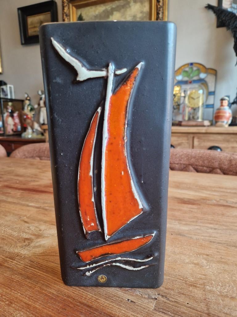 Vintage keramische luchtbevochtiger radiator boot zwart, Ophalen of Verzenden