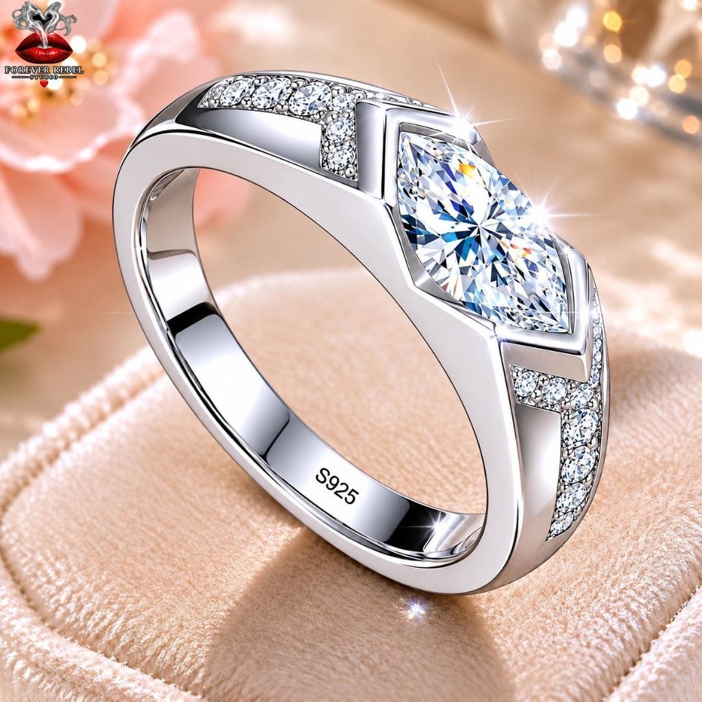 Autumn Celeste Moissanite Ring- 925 Zilver Diverse Maten, Bijoux, Sacs & Beauté, Neuf, Enlèvement ou Envoi, Argent, Argent