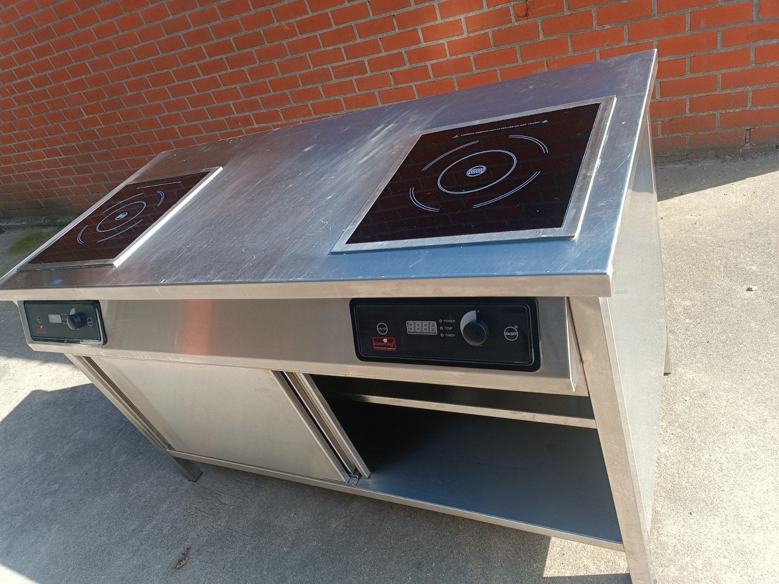 inox werktafel kast met inductie kookplaaten, Ophalen of Verzenden