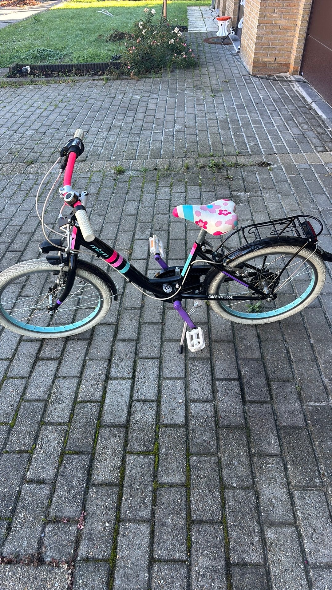 Meisjesfiets 20’ fleur, Ophalen, Gebruikt, Velgrem, Versnellingen