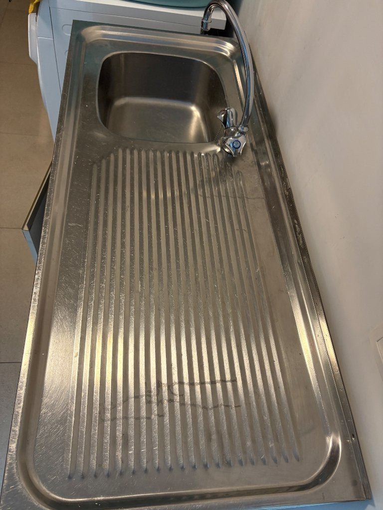 RVS spoelbak met kraan, Ophalen, Gebruikt, Inox, Wastafel