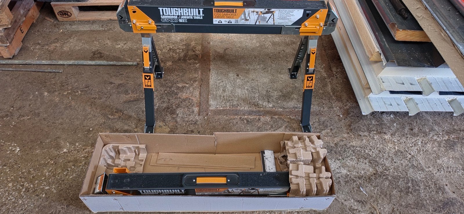 Pack de 2 Tréteaux-Table de chantier C700 - TOUGHBUILT, Enlèvement ou Envoi, Neuf