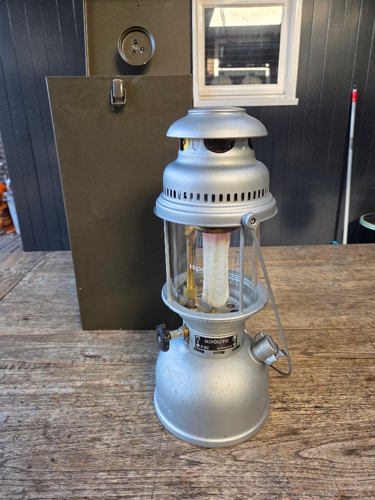 Hipolito H-502 petroleumlamp Koninklijke Landmacht, Antiek en Kunst, Ophalen
