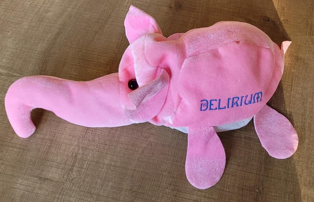 Biermerk Delirium: grote, roze olifant - knuffel, Ophalen of Verzenden, Gebruikt, Overige typen