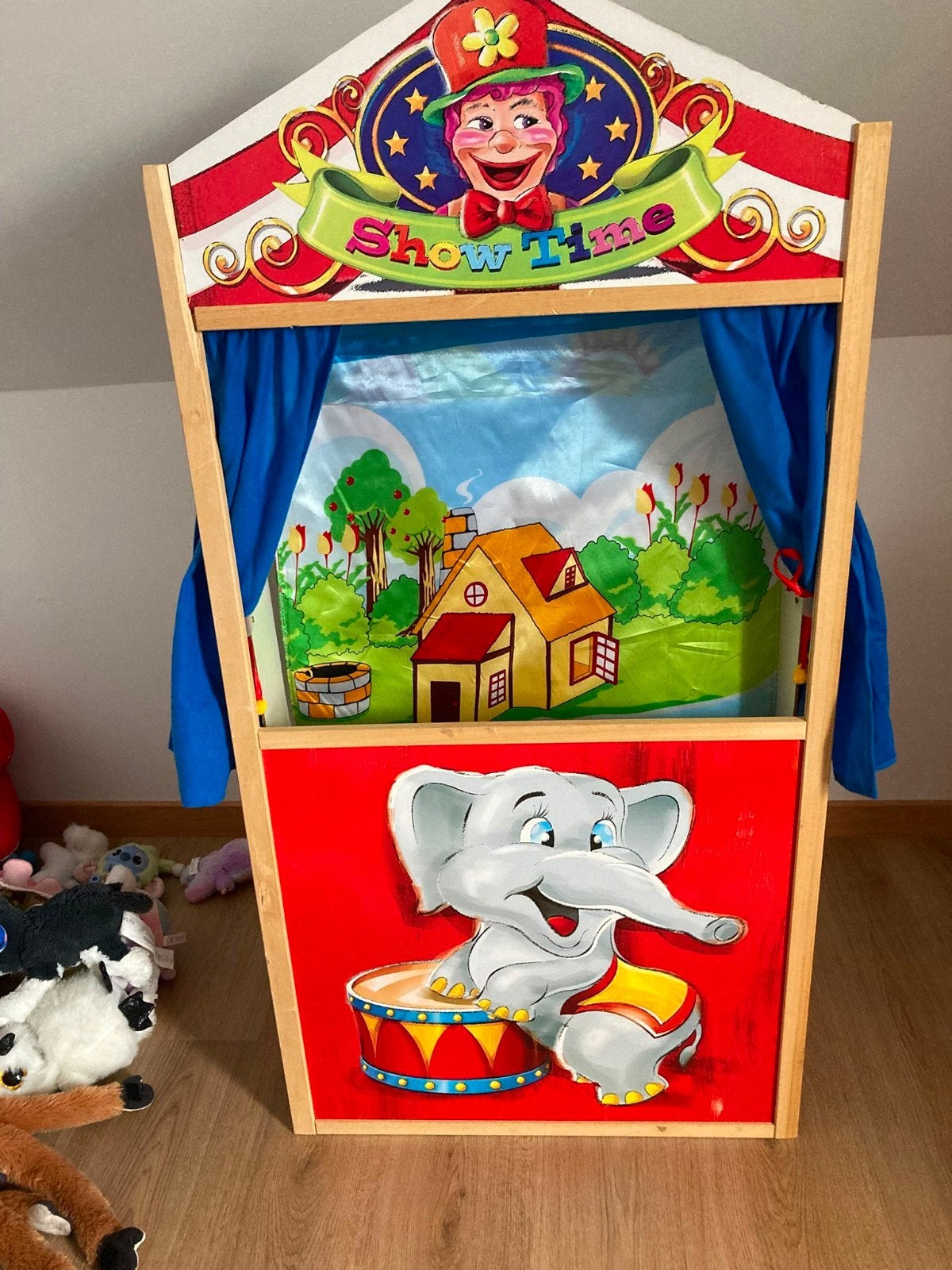 Poppenkast met 11 handpoppen, Kinderen en Baby's, Ophalen, Zo goed als nieuw