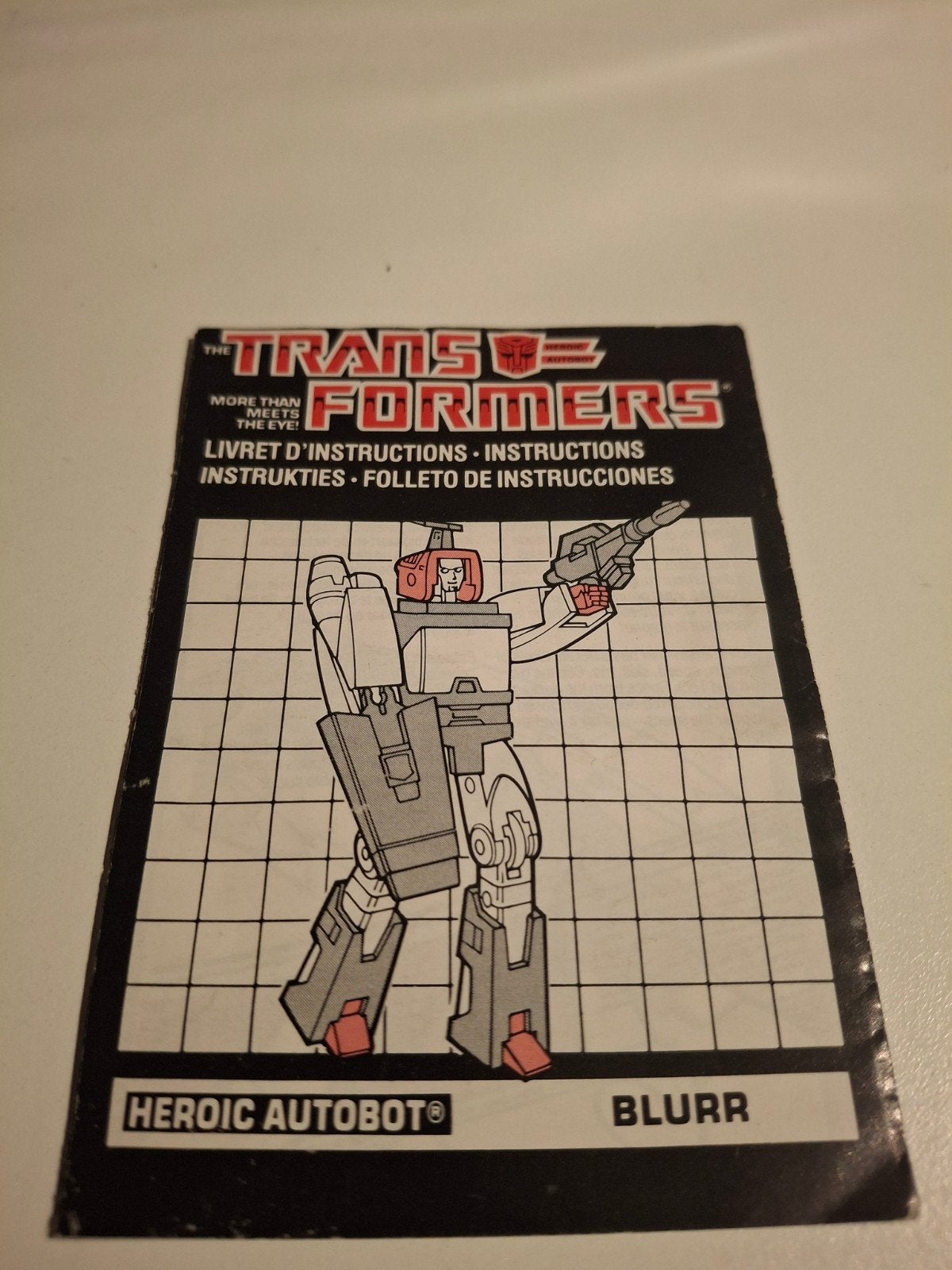 Manuel d'utilisation du Transformers G1 Blurr 1986, Collections, G1, Enlèvement ou Envoi