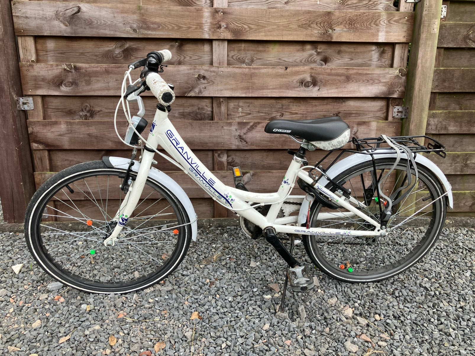 Witte meisjesfiets Granville 20 inch, Ophalen, Gebruikt, Velgrem, Versnellingen