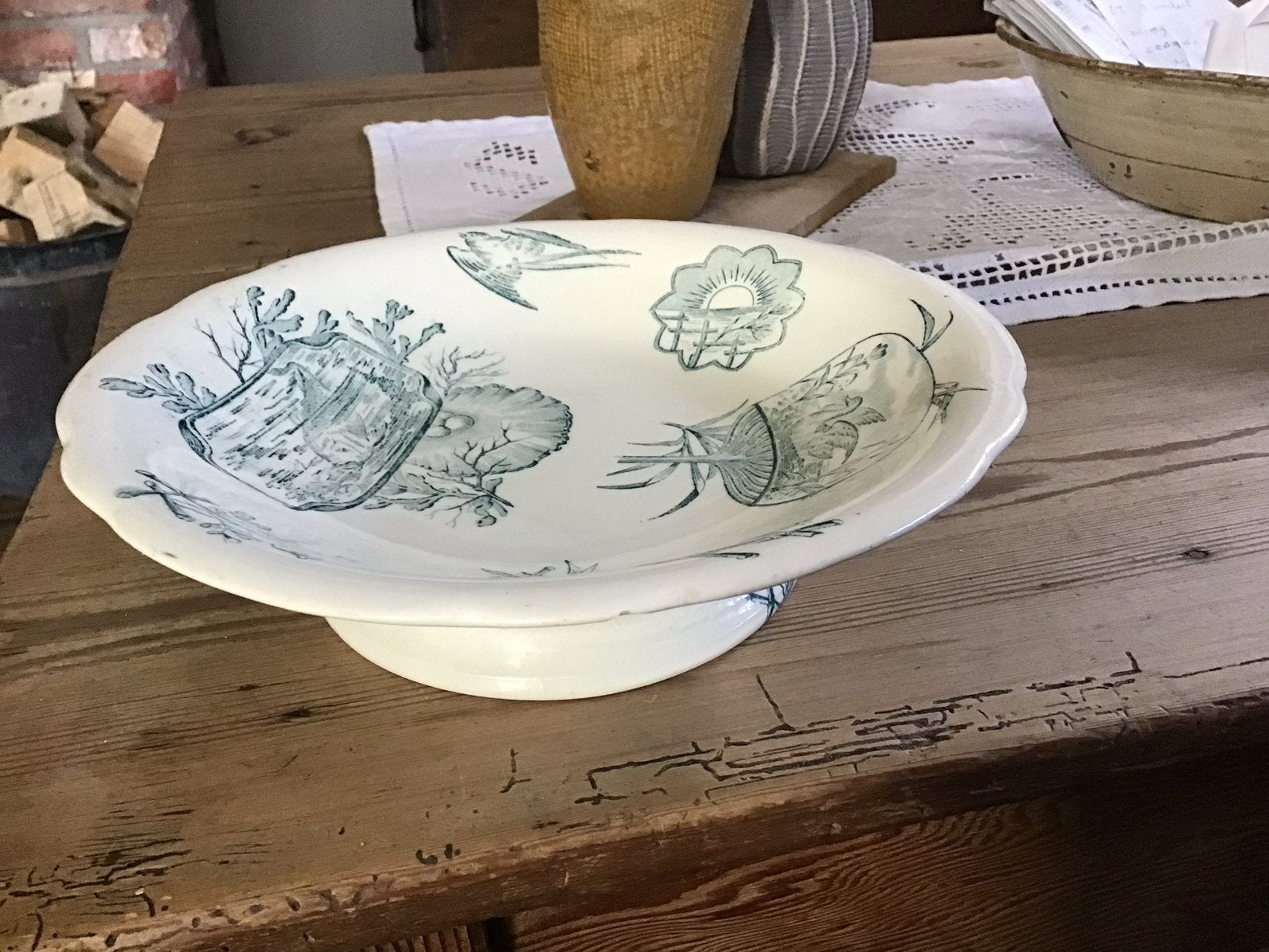 Vintage fruitkom fruitschaal Yoko terre de fer Nimy, Antiek en Kunst, Ophalen of Verzenden