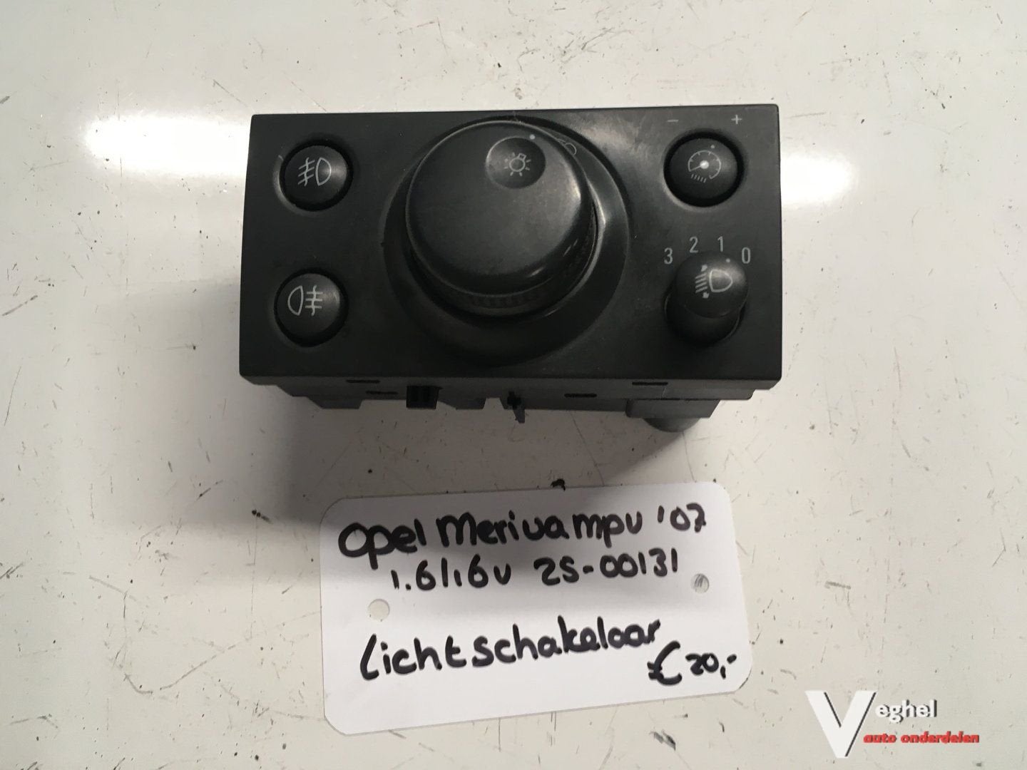 Opel Meriva 1.6 16v 2007 2500131   Lichtschakelaar 93 394 75, -, Utilisé, -, -