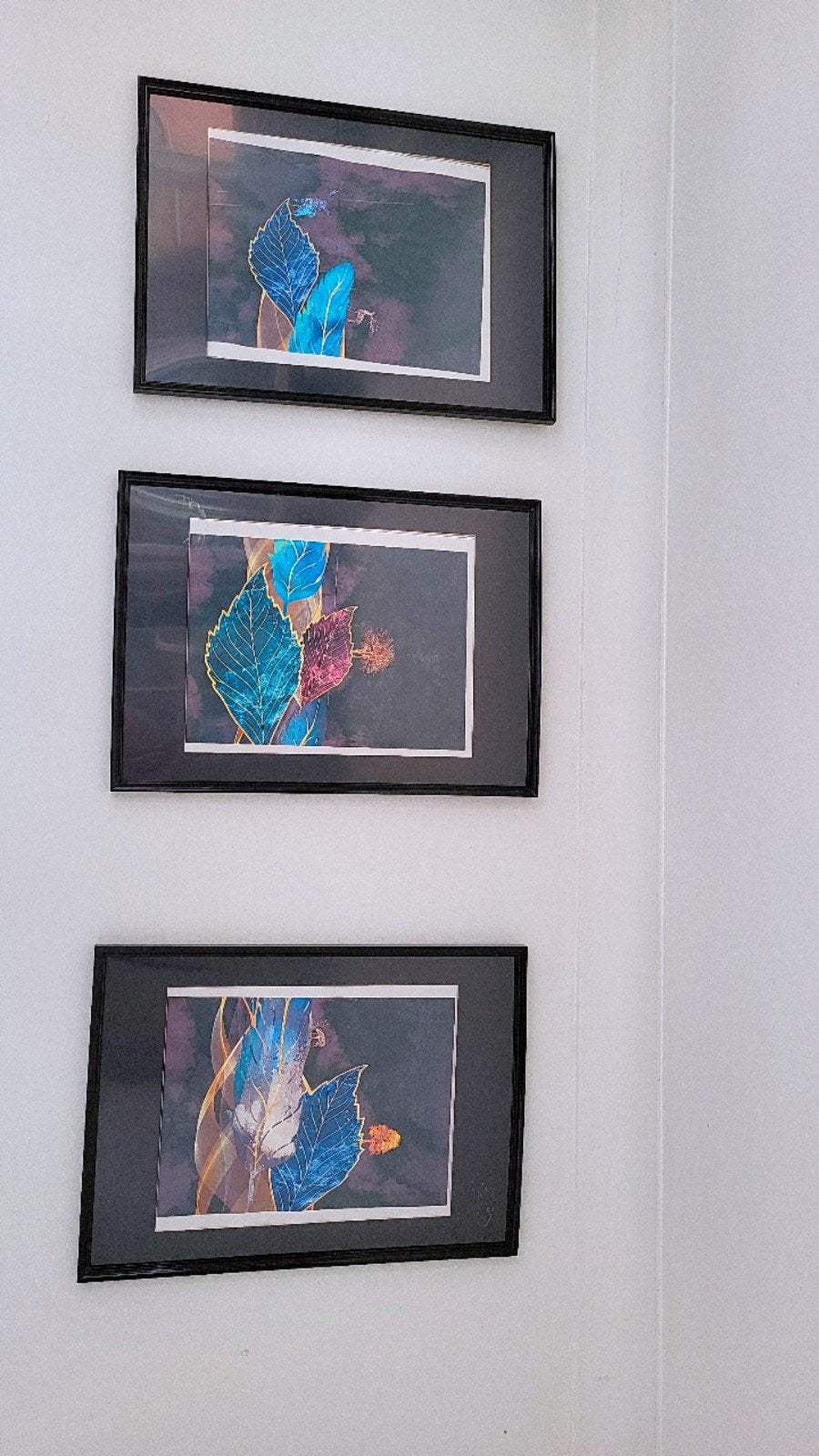 Lot de 3 tableaux décoratifs avec cadres noirs, Antiquités & Art, Enlèvement